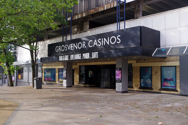 Entrance of Grosvenor Casino on Maid Marian Way, Nottingham
